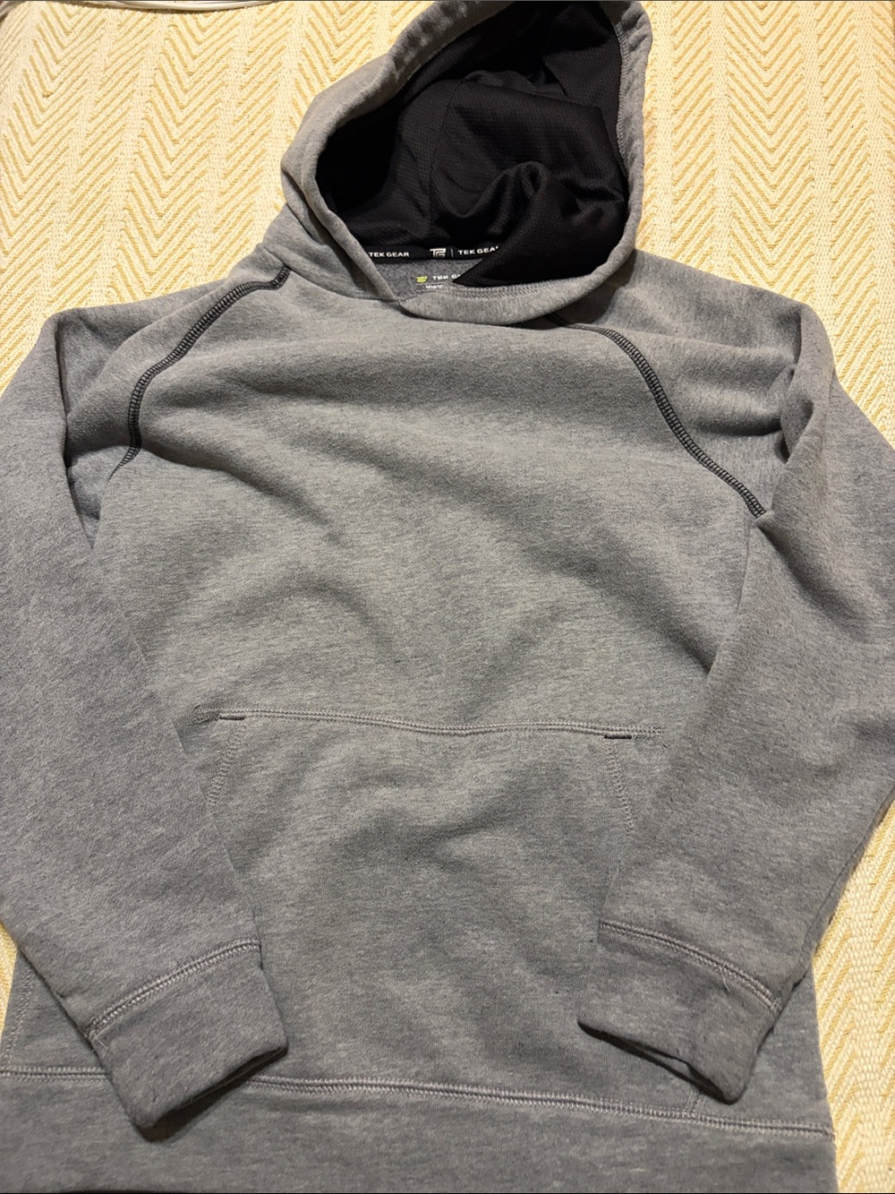 tek gear Grey Hooded Pullover Sweatshirt